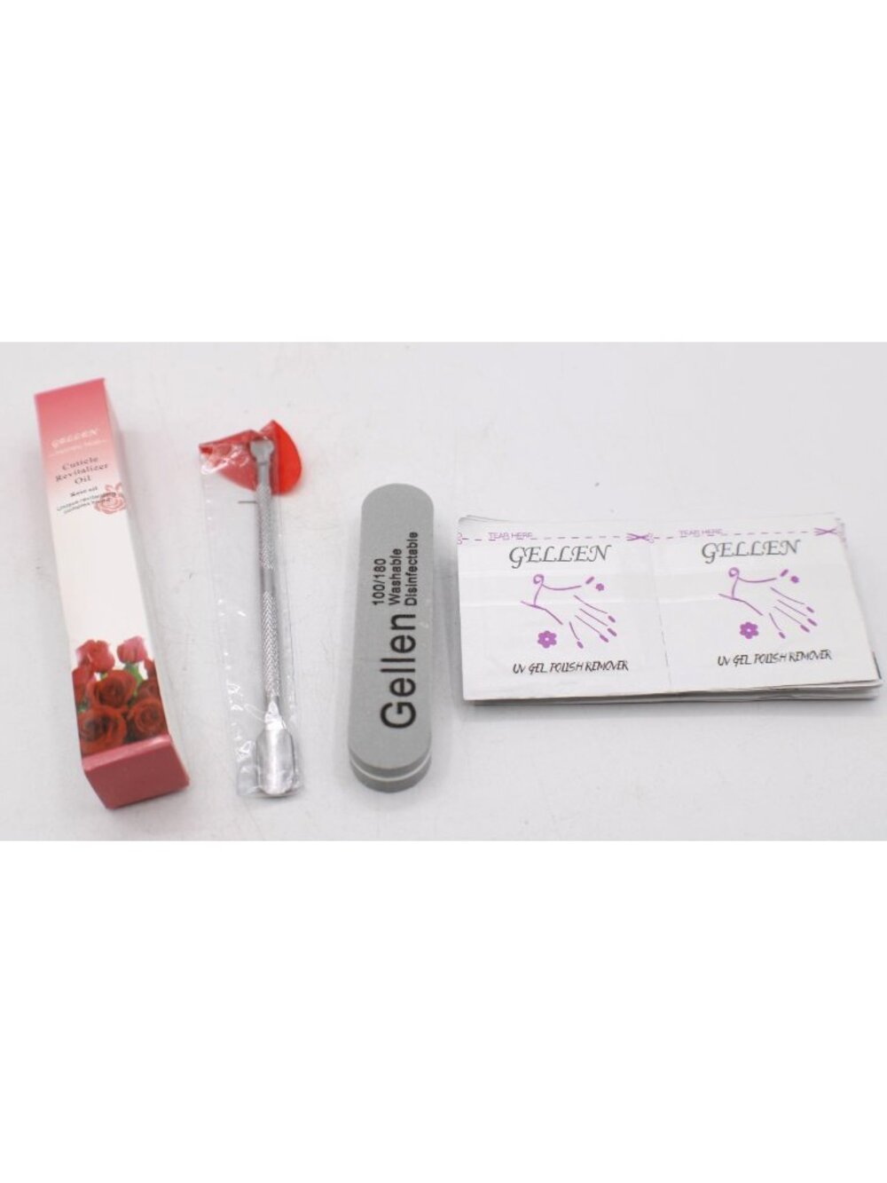 Gellen Nail Care Kit Cuticle Oil UV Gel Remover Metal Pusher Washable Nail Files